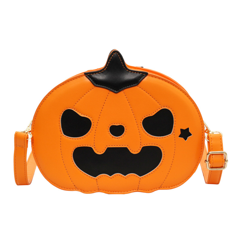 2025 Designer Halloween Quirky 3 Creative Pumpkin Trendy and Cool Cartoon One Shoulder Bag