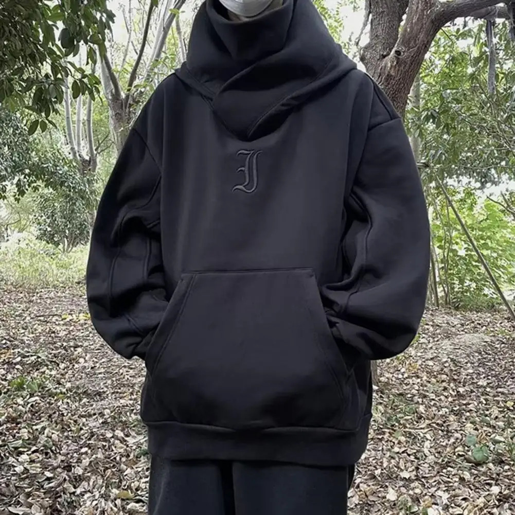Mens polyester sportswear fashion mens polyester sportswear Harajuku City street clothing mens cyberpunk hoodie winter 240909