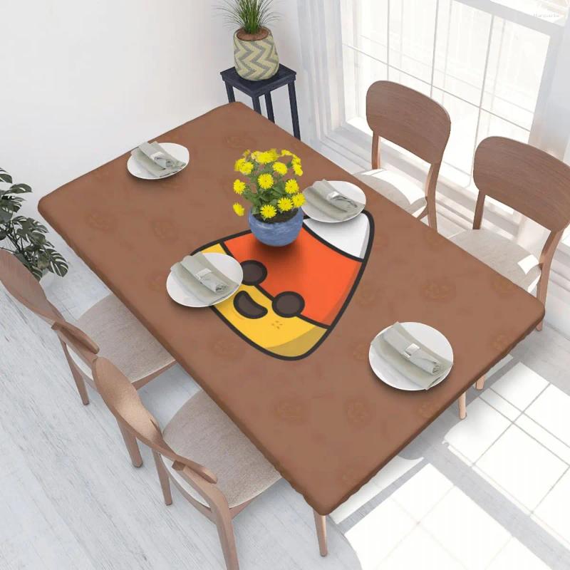 Table Cloth Custom Happy Halloween Candy Corn Crush Tablecloth Rectangular Oilproof Cover For Party 4FT