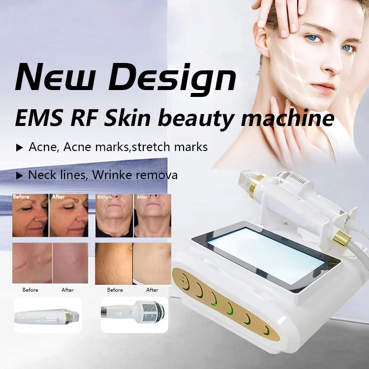 Good RF Skin Tightening Anti Wrinkle Stretch Mark Removal Newest Fractional RF Microneedling Skin Lifting Machine 2 Handles Gold 2 in 1 RF Microneedle