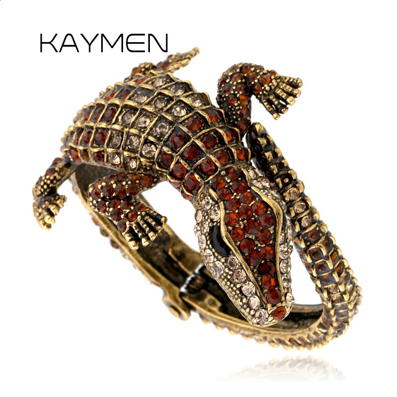 Fashion Animal Style Retro Bracelet Antique Gold Plated Full Rhinestone Cuff Bracelet Jewelry 4 Colors 240909