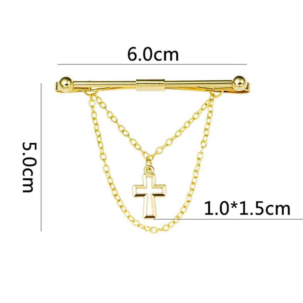Mens necklace clip necklace clip bar cross fringe chain shirt necklace clip wedding gift set Brooch Lel clip clothing accessories W250111