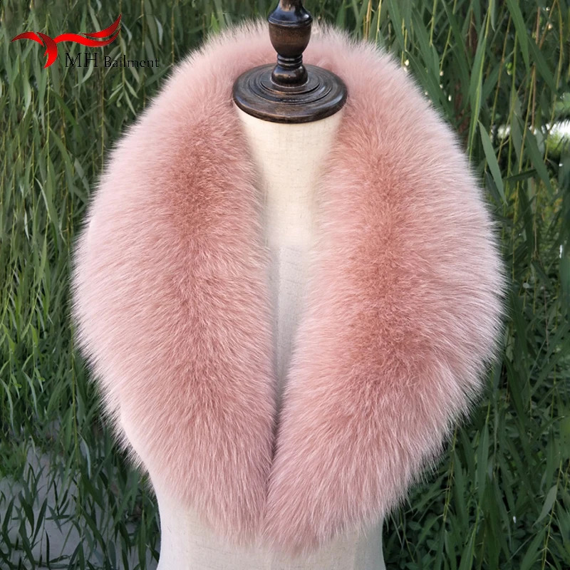 Women Winter Real Fox Fur Collar Hood Trims Fur Decor Shawl For Coat Parkaks Large Size Neck Warm Fur Scarf Long Scarves Female 240906