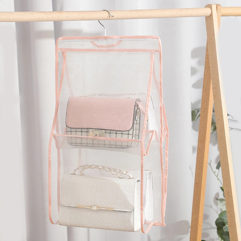 Hanger Handbag Organizer Wardrobe Transparent Storage Bag Door Transparent Shoe Bag Hanger Bag Accessories ww 240914