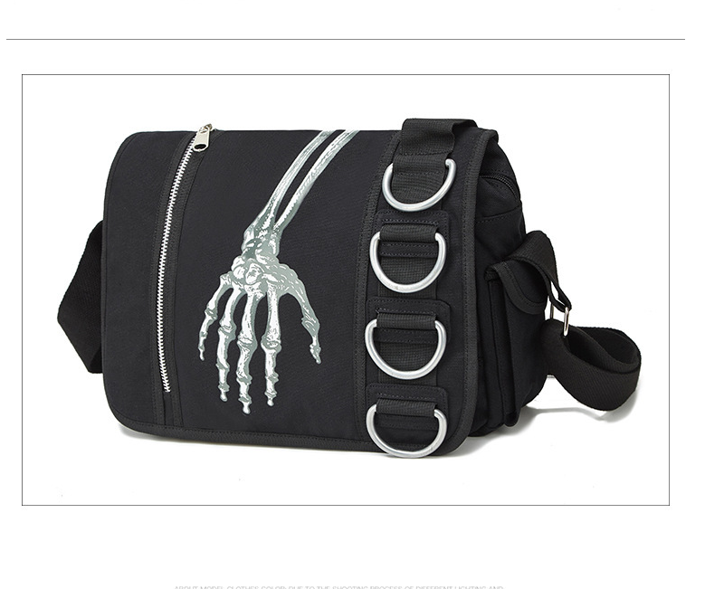 2025 Designer European American 3 and style trendy personalized cloth skeleton shoulder bag