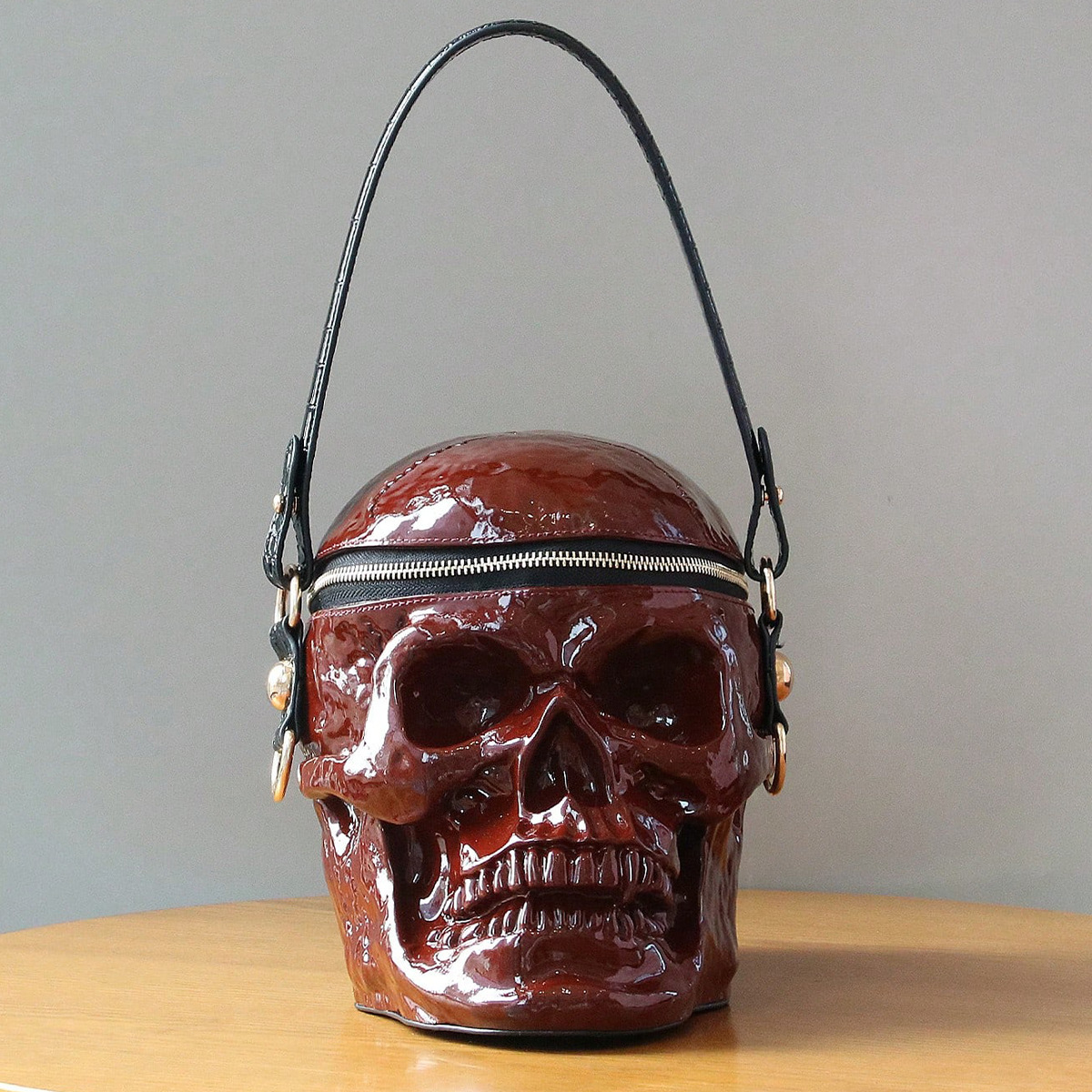 Punk gothic style dark skull tote bag street personality biker hip hop style crossbody bag