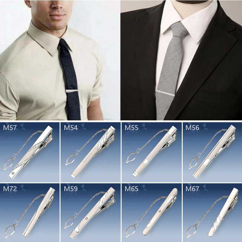 New metal silver tie clip mens wedding collar tie shirt tie rod crystal tie pin mens shirt cufflinks mens gift W250111