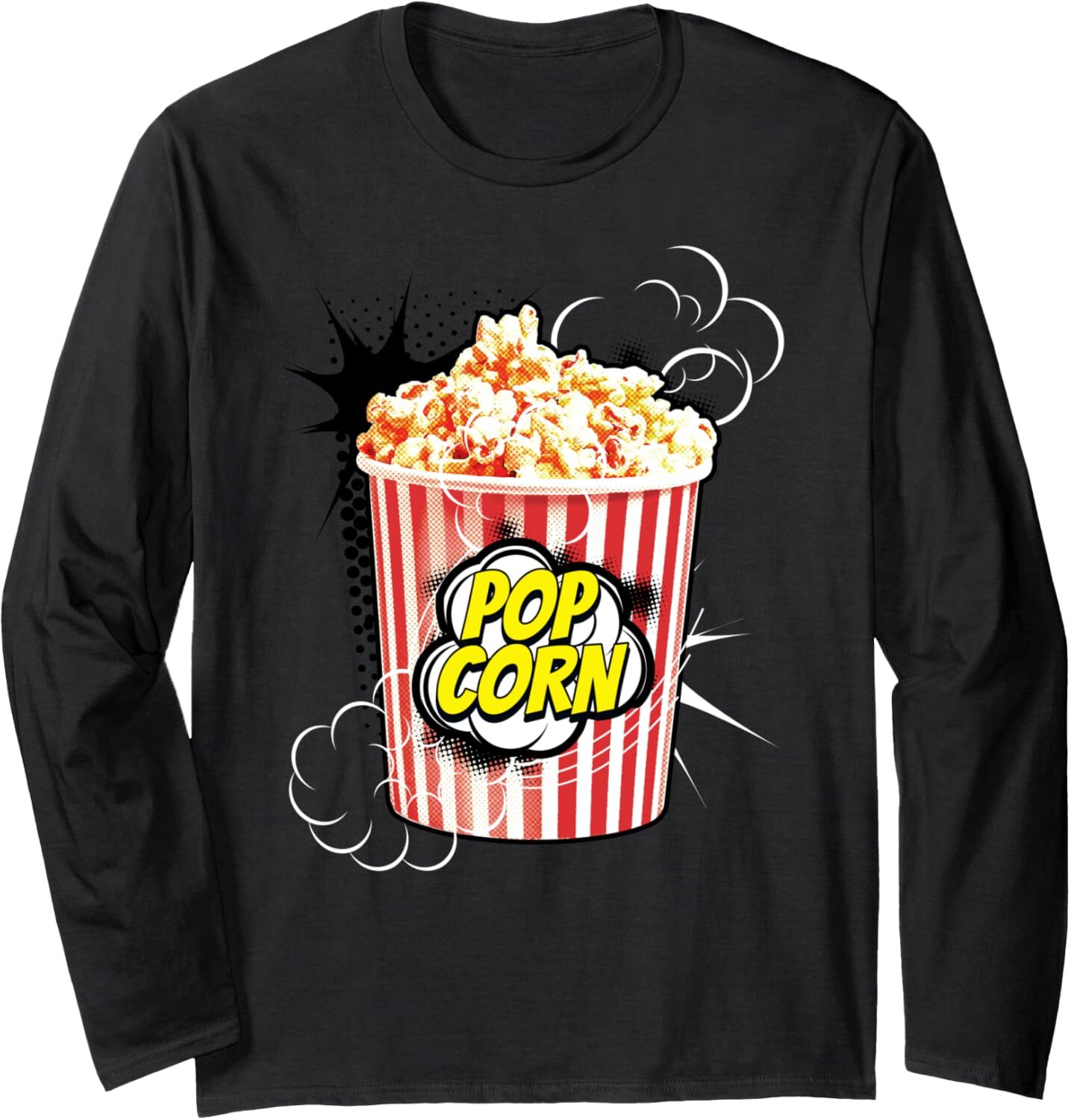 Long Sleeve Shirts for Men sweatshirt Funny Cartoon Pop Corns Box Cinema Popcorn Movies Fans Gift Casual tops clothes