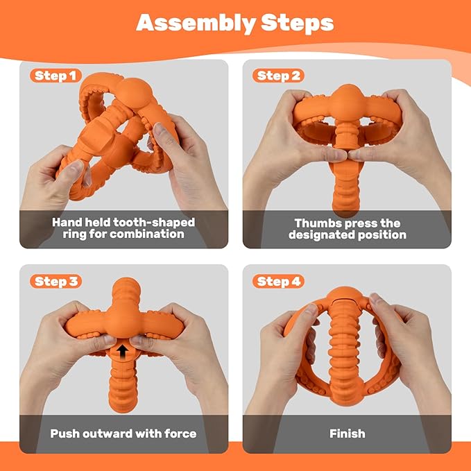 Interactive Dog Toys, Dog Chew Toys with 2 Rings for Large Breed, Detachable Dog Tug Toy with Nature Rubber for Teeth Cleaning and Fetch Training