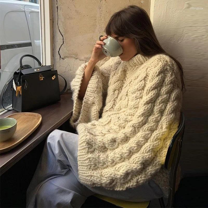 Women's Sweaters Loose Knitted Twisted Sweater Women Oversize O-neck Batwing Sleeve Female Pullovers 2024 Autumn Winter Lady Solid Street