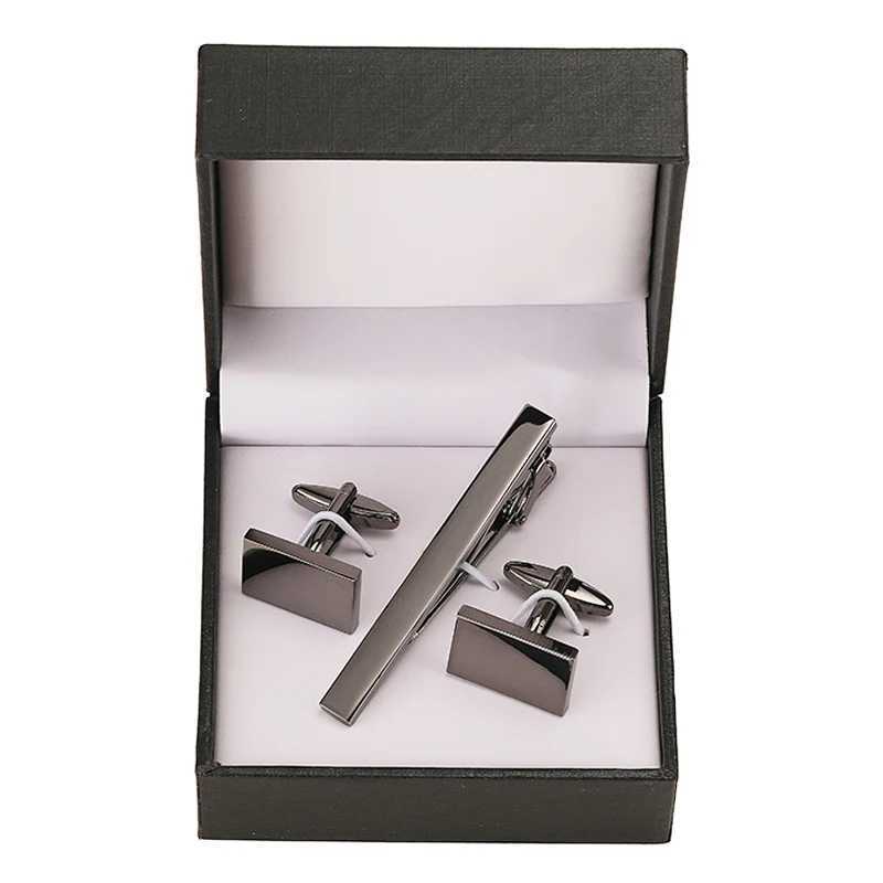 Classic Mens French Shirt Cufflinks Tie Clip Dring Laser Metal Cufflinks Button Clip Wedding Set with Bead Box Gift W250111