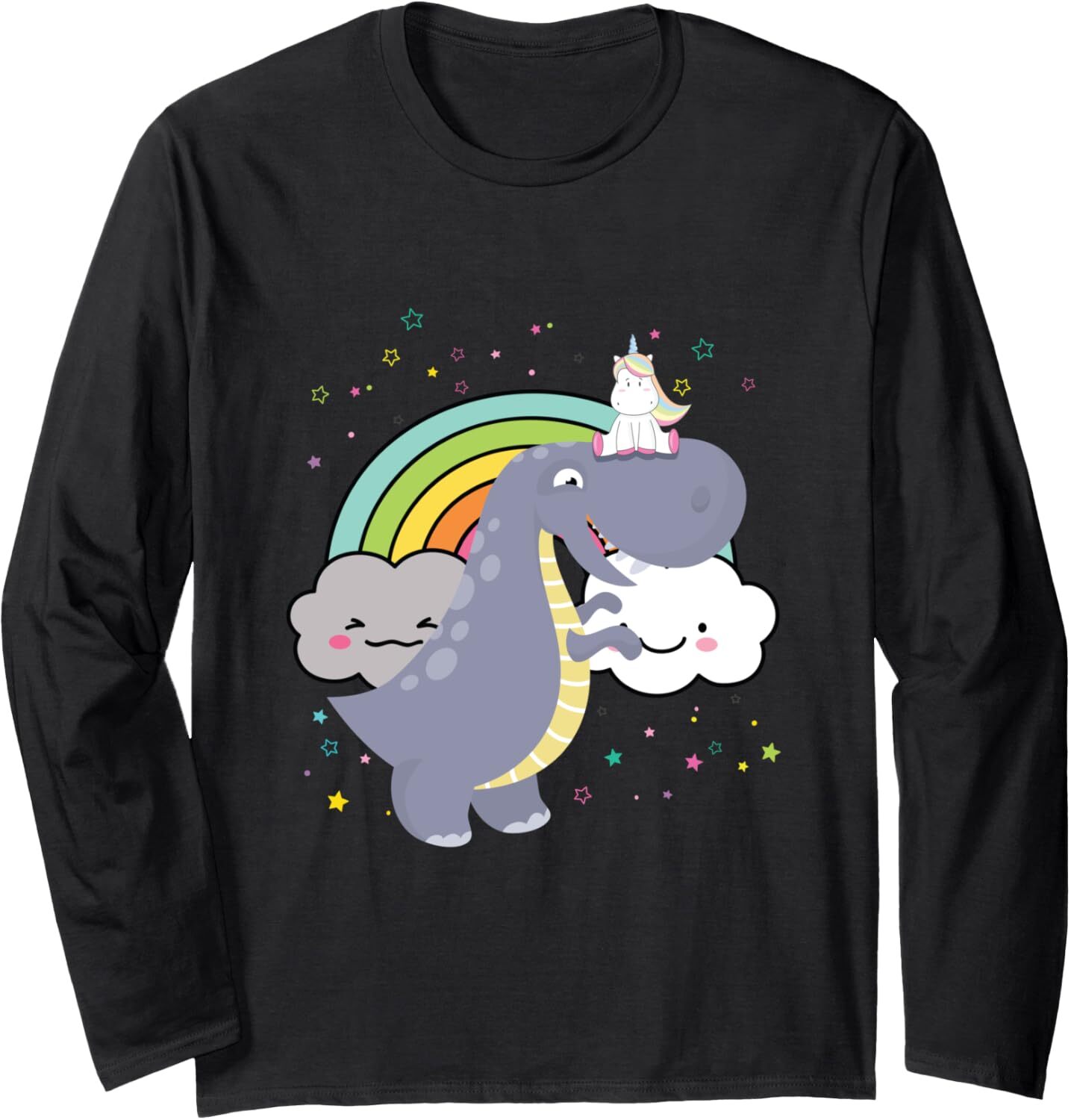 Long Sleeve Shirts for Men sweatshirt Funny Unicorn Dinosaur Animal Lover Rainbow Gift Tee Streetwear Casual tops clothes fashion