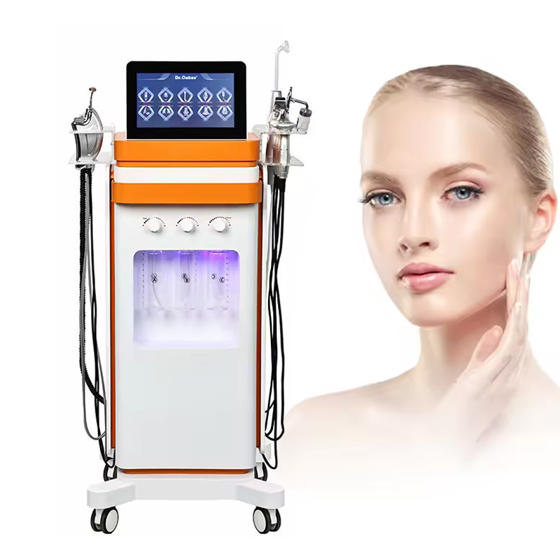 Beauty Dermabrasion Beauty Management 10 in 1 Oxygen Bubble Synthesis Deep Cleansing Exfoliating Beauty Contouring RF Ultrasound H2O2 Beauty Machine