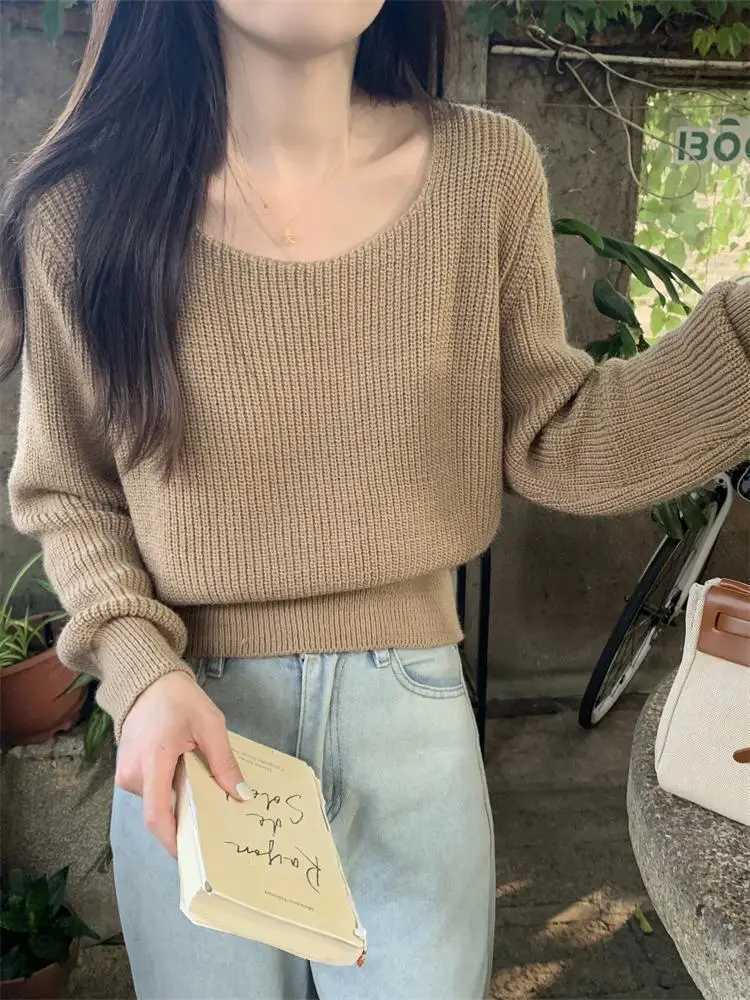 Casual 2024 Vintage Harajuku Lantern Long Korean Sleeve Women Sweater Autumn Winter Knitwear Soft Warm Tops Chic Femme SweaterX2409