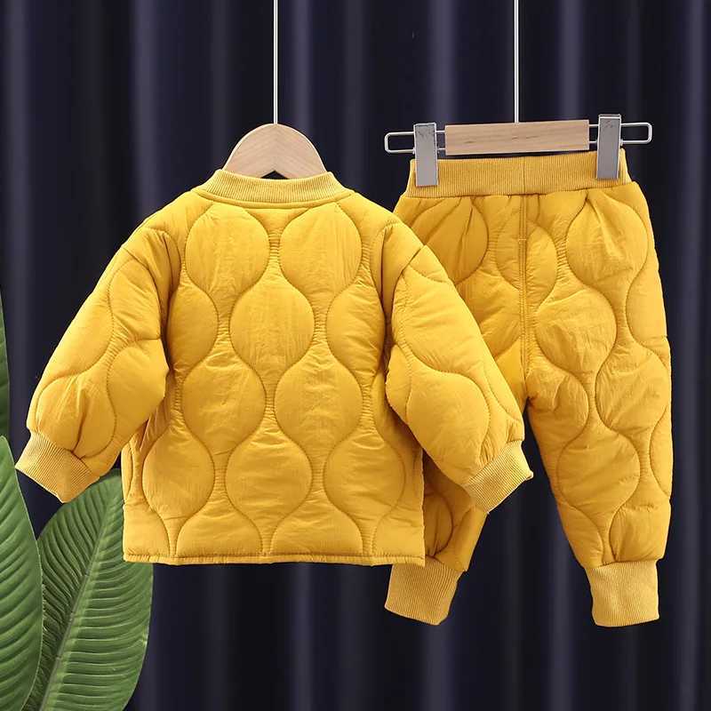 Clothing Sets Winter Thick Warm Boys Clothing Sets Baby Cotton ket Jacket Coats + Pants 2Pcs For Kids Tracksuit Children Clothes Outfit H241126
