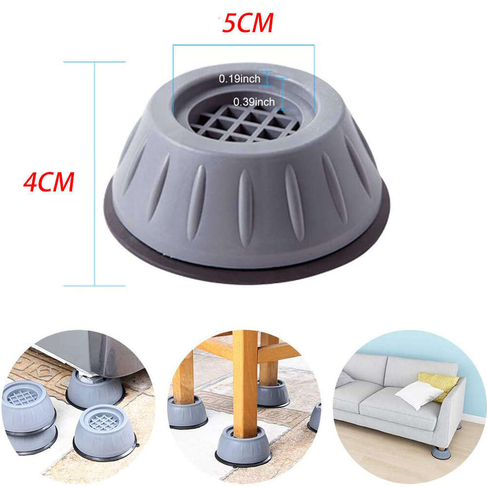 4pc Washing hine Feet Anti-Slip Noise- Reducing Mats Refrigerator Vibration Pad Kitchen Bathroom Garden Furniture or Chair