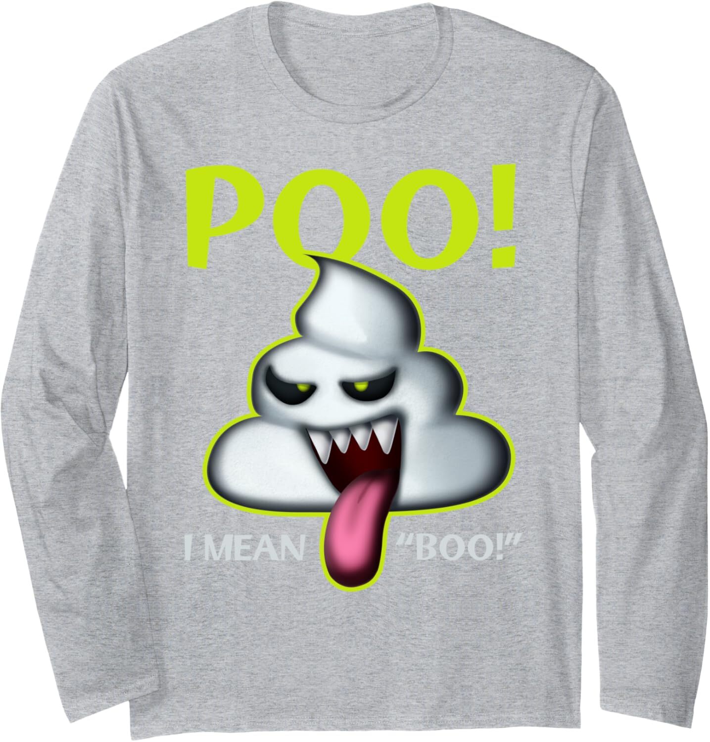 Long Sleeve Shirts for Men sweatshirt Poo I Mean Boo Spooky Smile Poop Halloween Gift Tee Streetwear Casual tops clothes