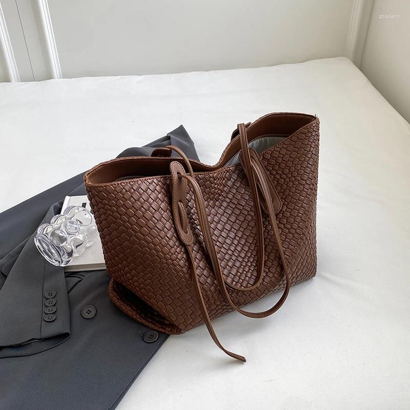 Shoulder Bags Large Capacity Handbags For Women 2024 Winter PU Leather Fashion Trend Side Bag Vintage Shopper Shopping Office Totes