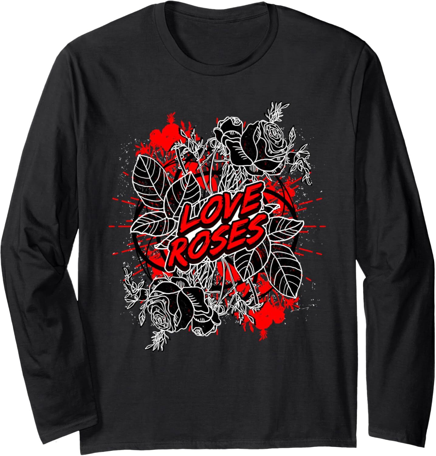 Long Sleeve Shirts for Men sweatshirt Love Roses Romantic Flowers Day Gift Long Sleeve Tee Streetwear Casual tops clothes