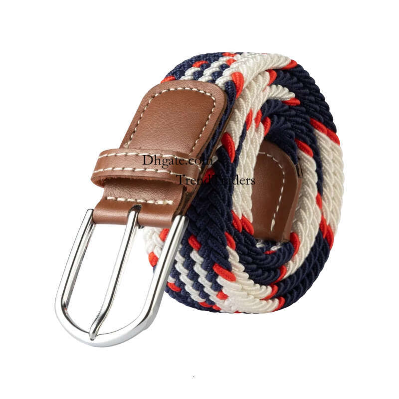 107/120/130cm UNISEX Casual Knitted Pin Buckle Women Belt Woven Canvas Elastic Expandable Braided Stretch Jeans Belts for Men