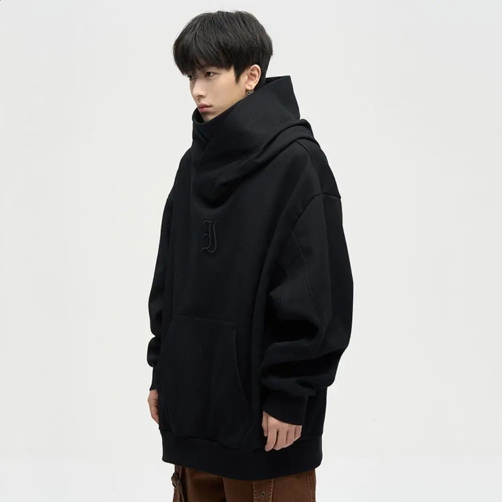 Mens polyester sportswear fashion mens polyester sportswear Harajuku City street clothing mens cyberpunk hoodie winter 240909