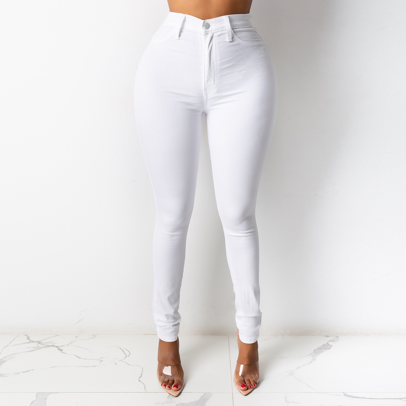 Skinny High Waisted Stretch Slim Denim Butt Lift Pencil Pants Stretchy Trousers Women's Jeans
