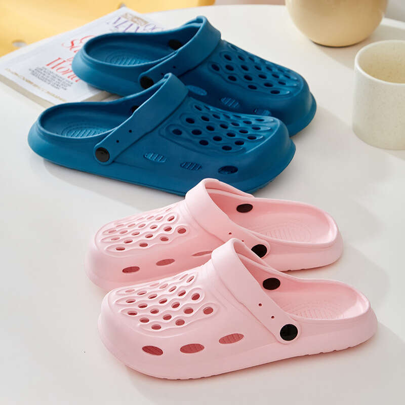 Thick Sandals Mens Women's Slippers Summer Outdoor Slippers Unisex Home Shoes Couple Flat Shoes EVA Soft Sole Flip-Flops Hollow 957
