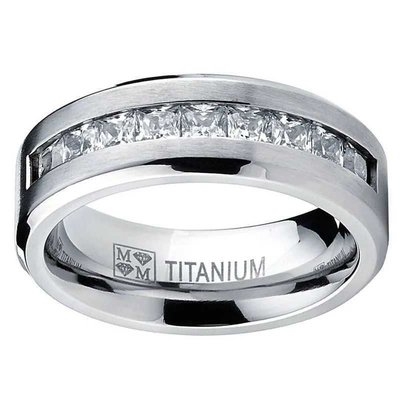 Hot selling silver plated stainless steel ring mens square cubic zirconia ring jewelry accessories wholesale size 7-13XJ250412