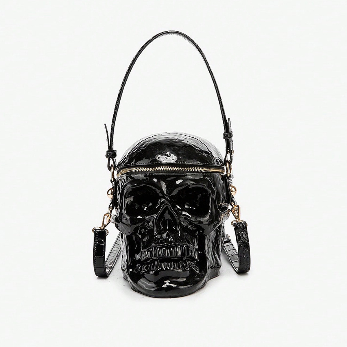 Punk gothic style dark skull tote bag street personality biker hip hop style crossbody bag