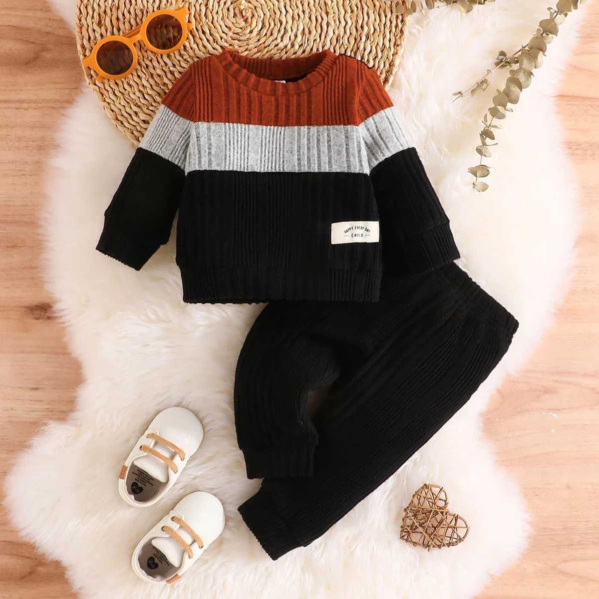 Clothing Sets Baby Clothes Boys Set 3-24 Months Long Sleeve Warm Winter Sweater and pant Outfit Suit For Newborn H241126