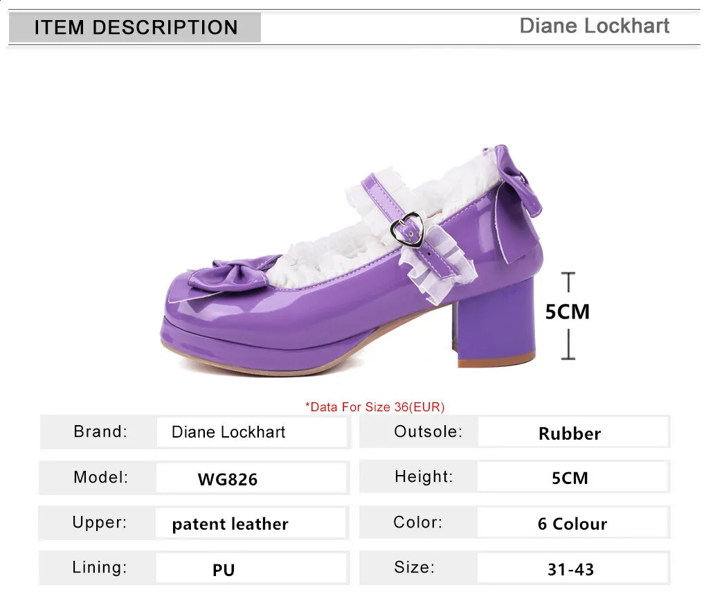 Woman Med Heel Lolita Shoes Patent Leather Cute Bow Mary Jane Pumps Bride Wedding Cosplay Party Red Pink Black Green Size 31-43 250815