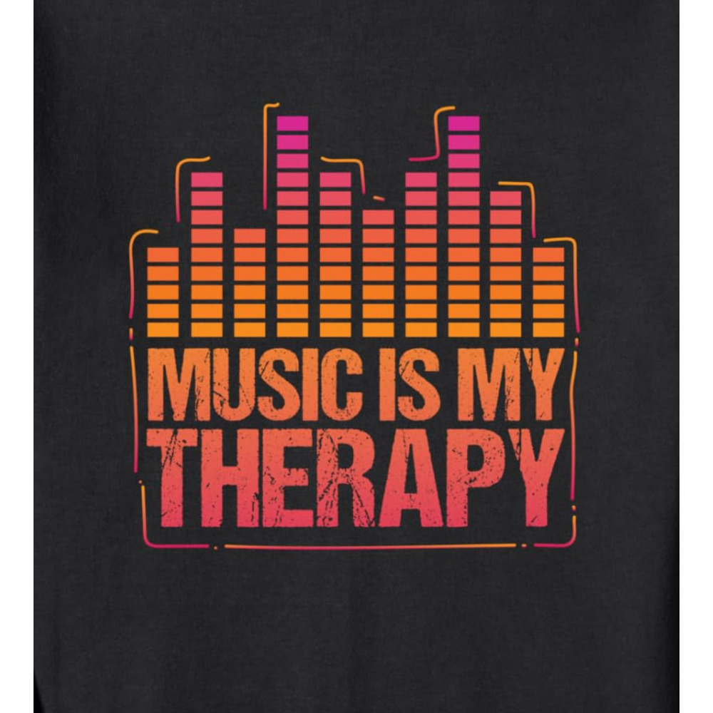 Long Sleeve Shirts for Men sweatshirt Music Is My Therapy Equalizer DJ Disco Style Gift Sweatshirt Streetwear Casual tops clothes