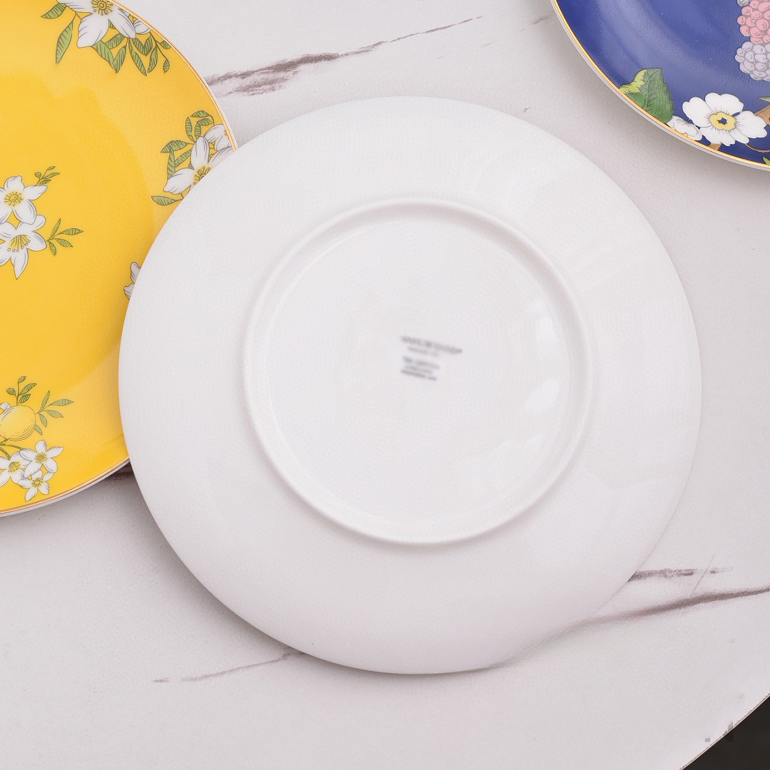 Designer Plates Tea Garden Four-Piece Sets Of Bone China Tableware 10-Inch Western Pastoral Style Housewarming Wedding