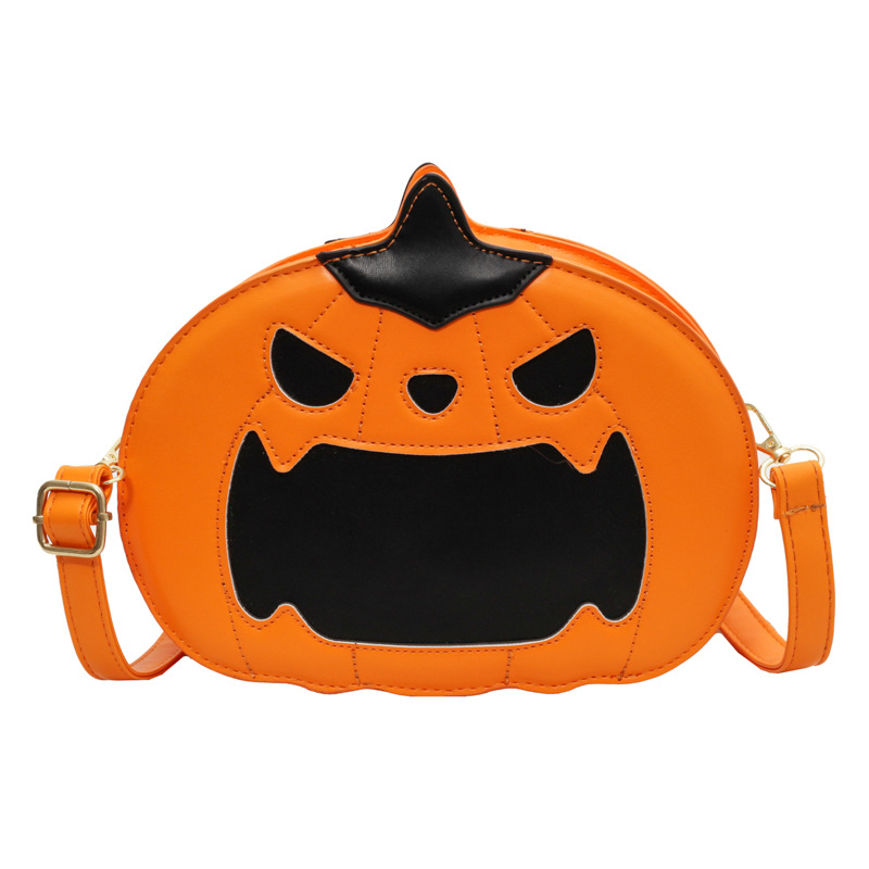 2025 Designer Halloween Quirky 3 Creative Pumpkin Trendy and Cool Cartoon One Shoulder Bag