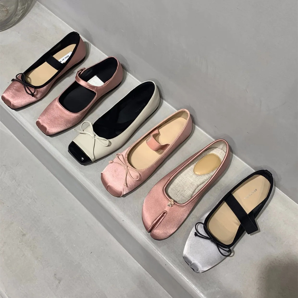 Bailamos Tabi Ninja Moccasins Ballet Flats Round Split Toe Shallow Women Single Shoes Slip On New Loafers Female Casual Soft Dress S 240906