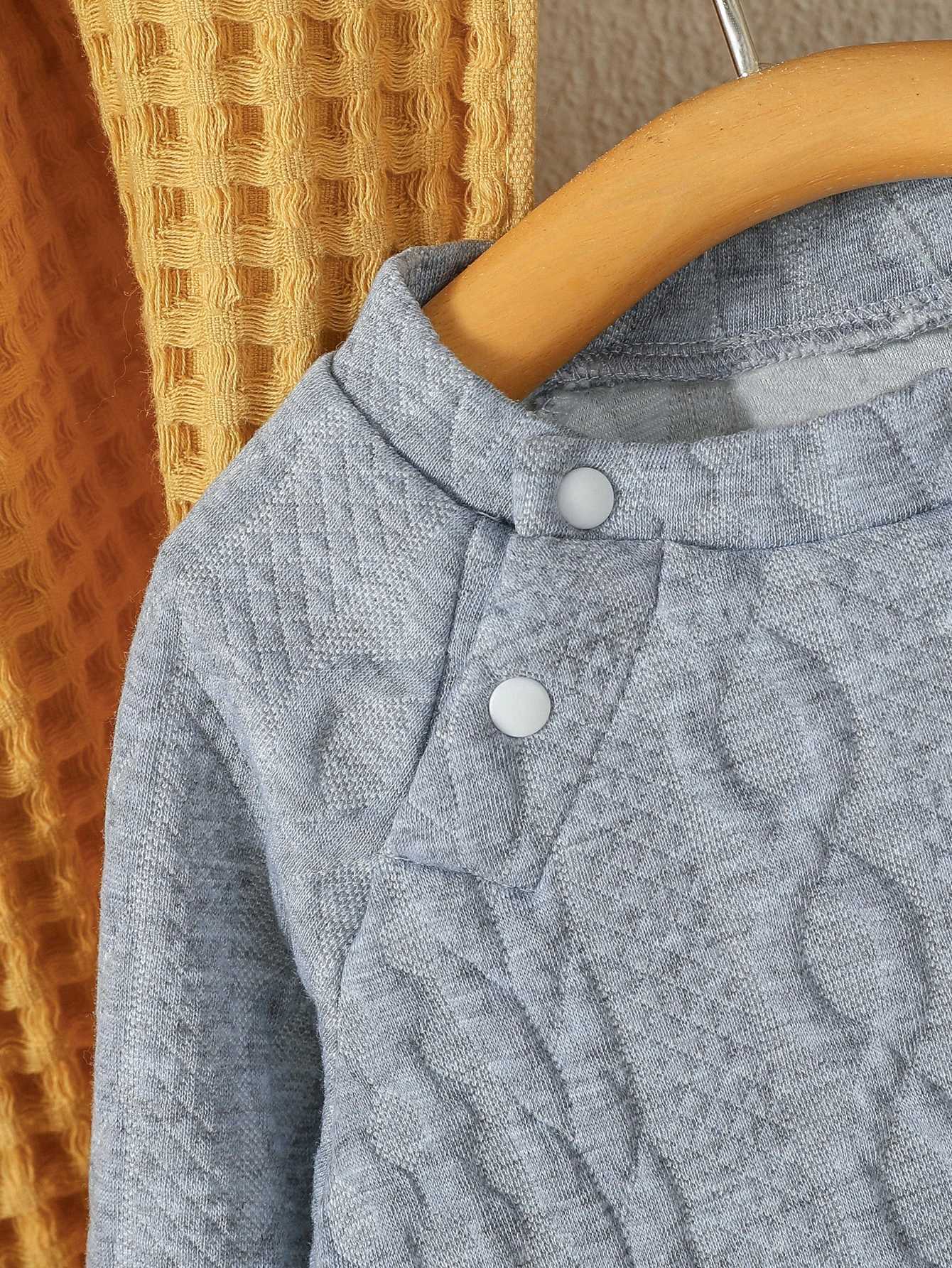 Clothing Sets 2024 Baby boy leisure and sikmplicity pure color Long Sleeve Winter /autumn Gray Pantsuit Casual Daily Wear Clothes H241126