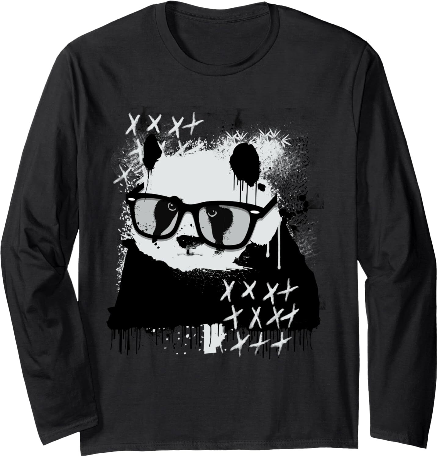 Long Sleeve Shirts for Men sweatshirt Nerdly Panda Paint Unique Animal Nature Gift Long Sleeve Tee Streetwear Casual tops clothes fashion