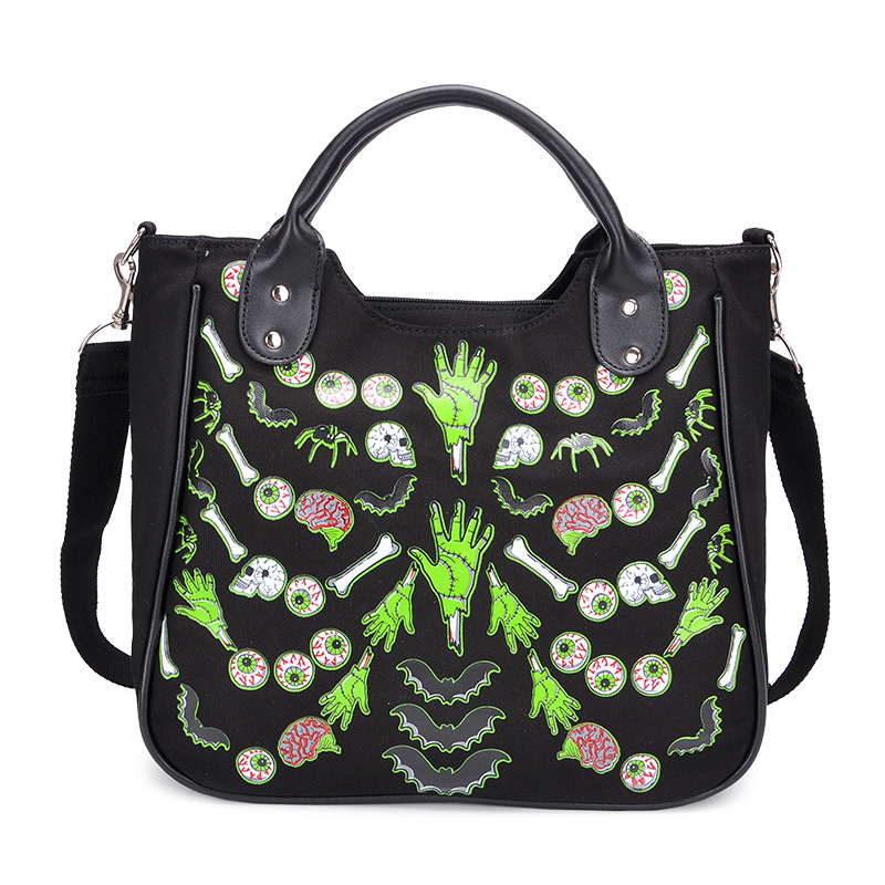 Halloween bag Handbag Women's large capacity Tote bag new niche skeleton crossbody bag fashion all-in-one shoulder bag