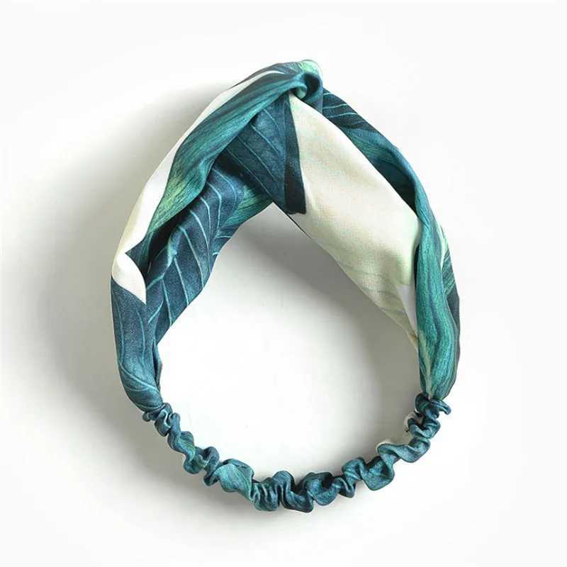 Women Girls Summer Bohemian Hair Bands Print Headbands Retro Cross Turban Bandage Bandanas HairBands Hair Accessories Headwrap Y240909