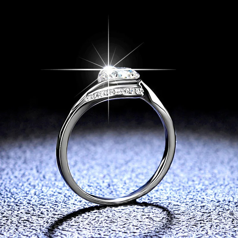 Joyce Jelly 1CT Ring 925 Pure Silver Diamond Jewelry Womens GRA Certified VVS1 D-Color Round Cutting Wedding Ring 240909