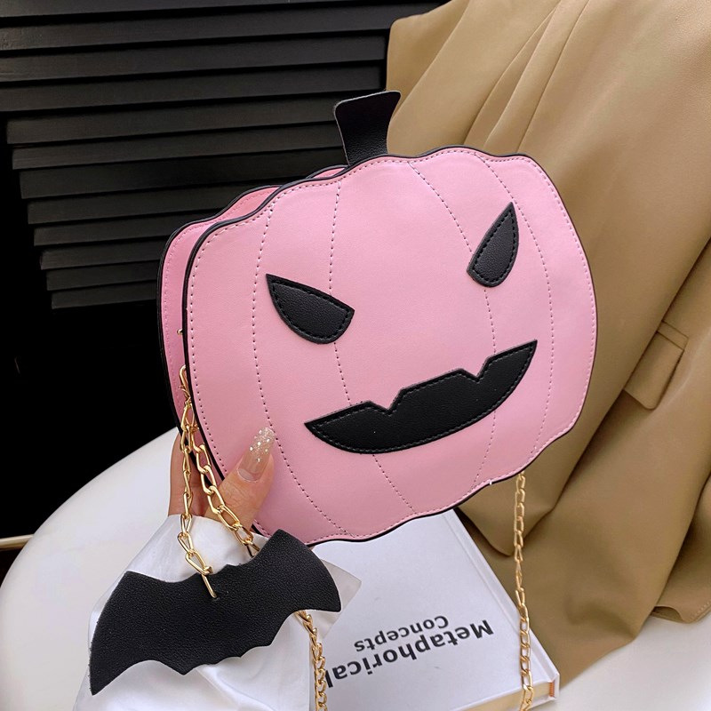 2025 Designer parody version 3 Korean pumpkin bat fun and quirky personality cartoon shoulder bag