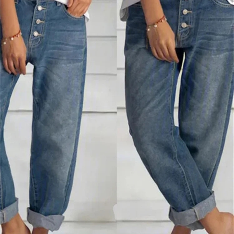 Vintage Spring Womens Fashion High Waist Y2k Womens Wide Leg Jeans Baggy Woman Denim Capris Pants Jean Mom Jeans Trousers 240821
