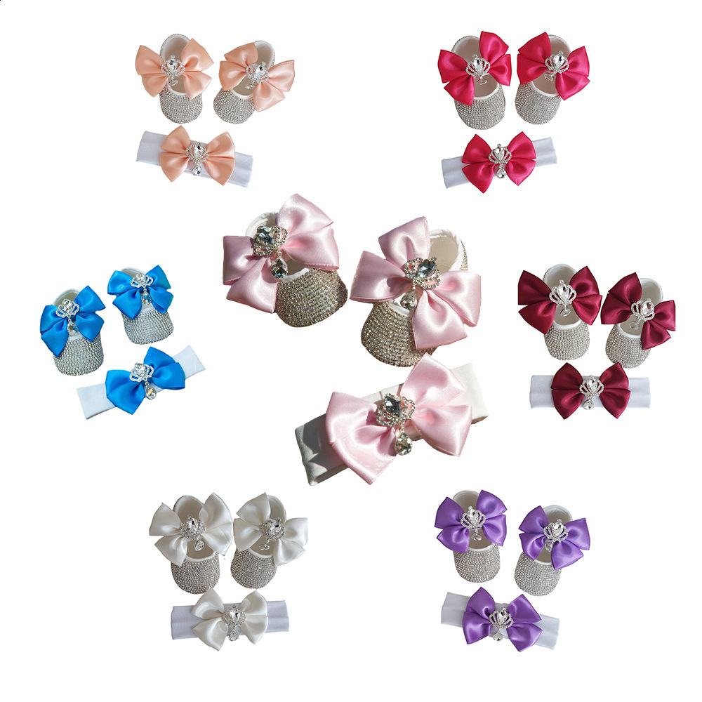 First Walkers Rhinestones Hairband Sunglasses Baby Girls Winter Snow Boots Spring Shoes Walker Sparkle Bling Crystals Princess Shower 221117