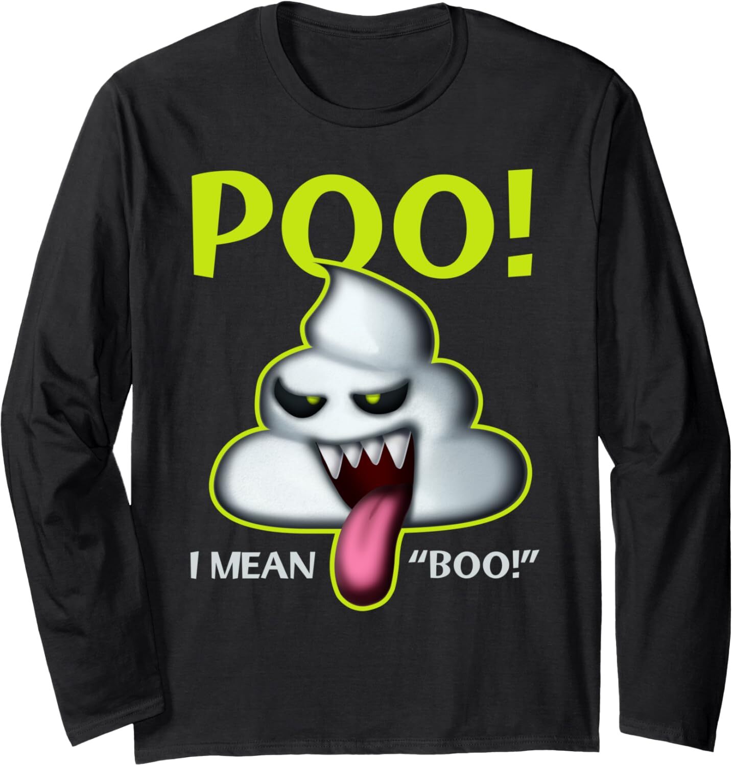 Long Sleeve Shirts for Men sweatshirt Poo I Mean Boo Spooky Smile Poop Halloween Gift Tee Streetwear Casual tops clothes