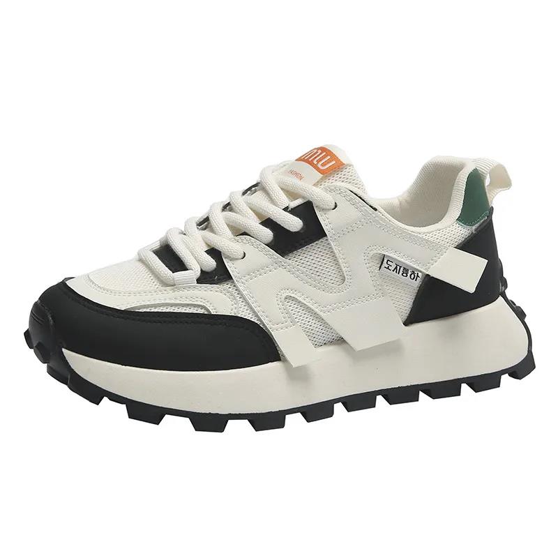 Women's Breathable Heighten Autumn Athleisure Comfortable Lightweight Versatile Running Shoes Triple Black Free shipping size 35-40 Lhshoe