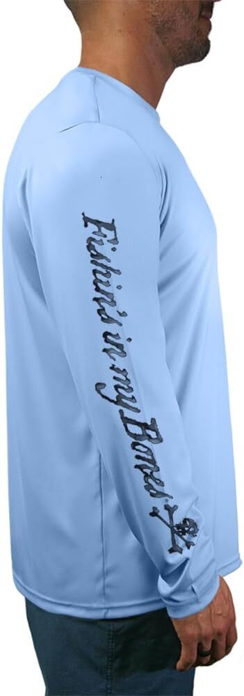 Long Sleeve Shirts for Men sweatshirt Long Sleeve Fishing Shirt Protection Skull Logo Tee Streetwear Casual tops clothes