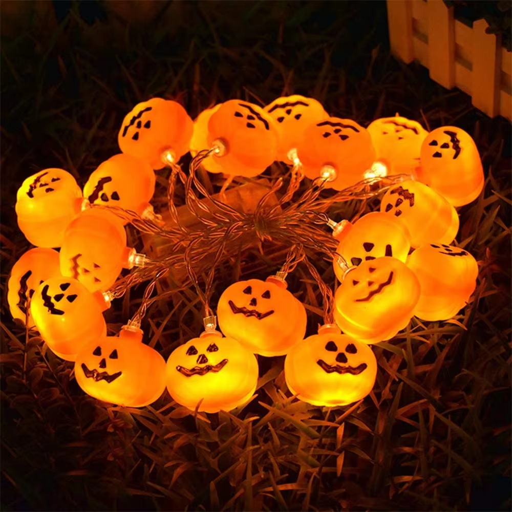 Halloween LED Decorative Light String with Pumpkin Shaped Bat Spider Small Light String Battery USB Power