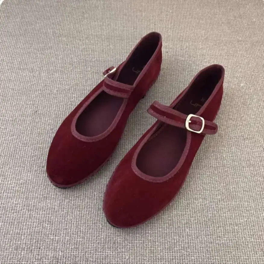 Elegant Mary Janes Flats Women Black Buckle Strap Shallow Casual Ballet Shoes Ladies Spring Autumn Canvas Loafers 240906
