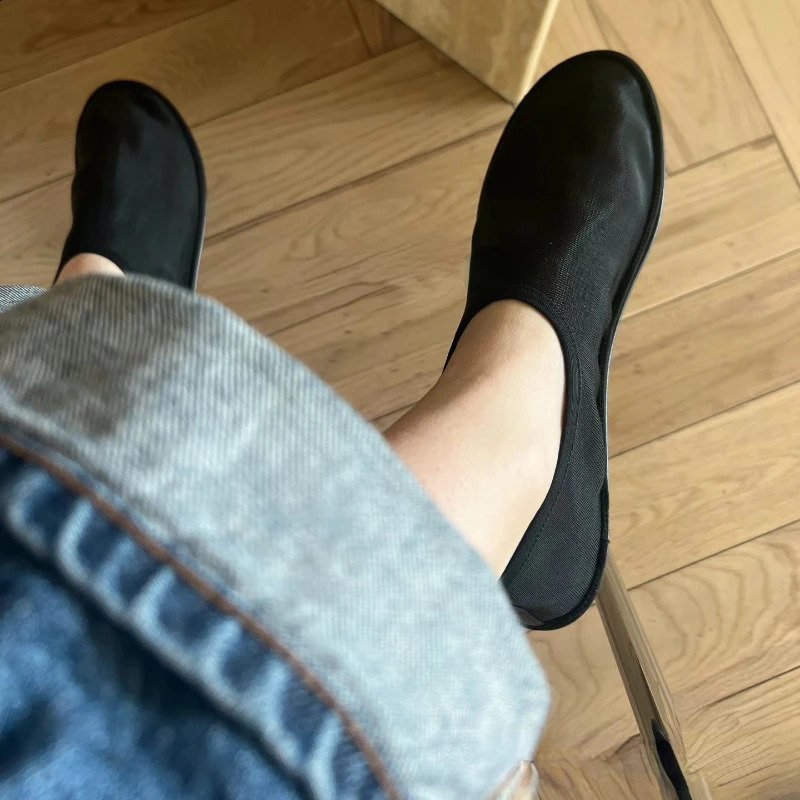 Breathable Mesh Ballet Apartment Womens Summer Walking Shoes Comfortable Breathable Loafers Mesh er Boat Shoes 240909