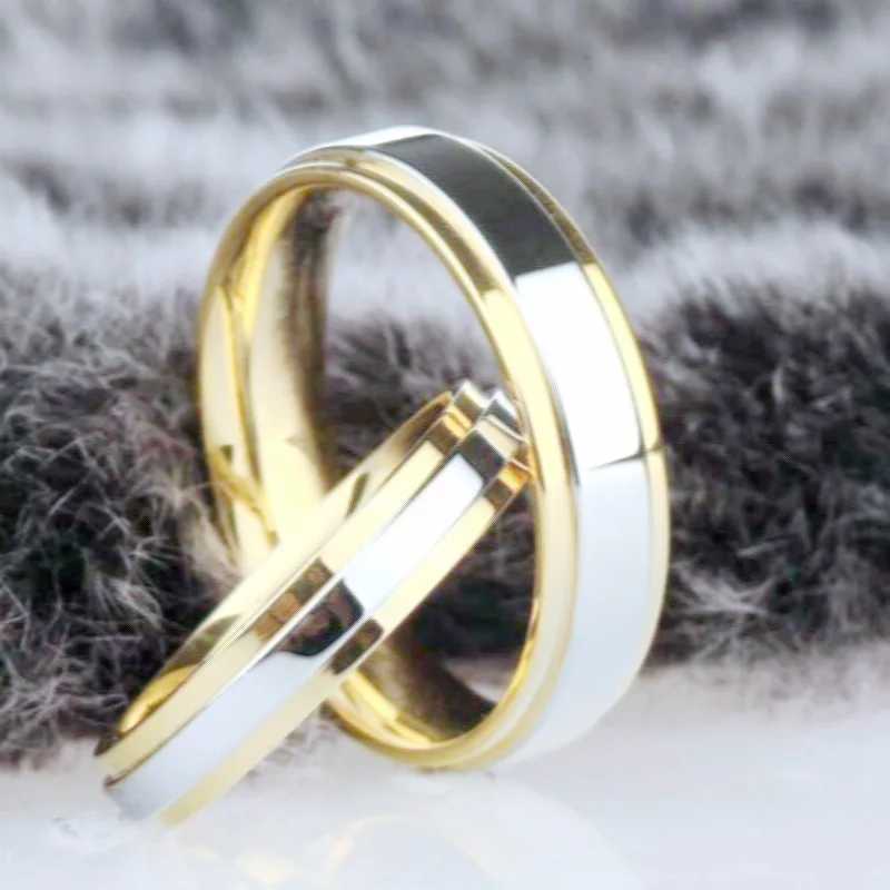 Ramos Stainless Steel Wedding Ring Simple Design Couple Ring 4mm 6mm Width Band Ring for Women and Men Memorial Day Gift M250620